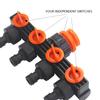4-Way Garden Tap Water Splitter 1/2" 3/4" Female Thread Garden Hose Connector Four Independent Switches for Home Lawn Irrigation