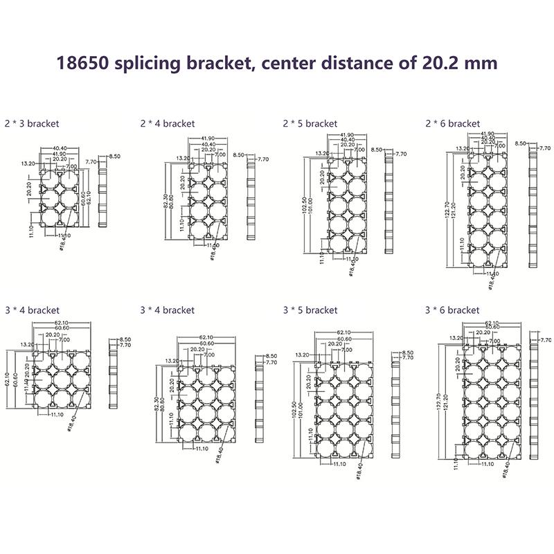 10Pcs 18650 Battery Holder Safety Anti Vibration Holder Bracket Li-ion Cell Holder Cylindrical Plastic Case