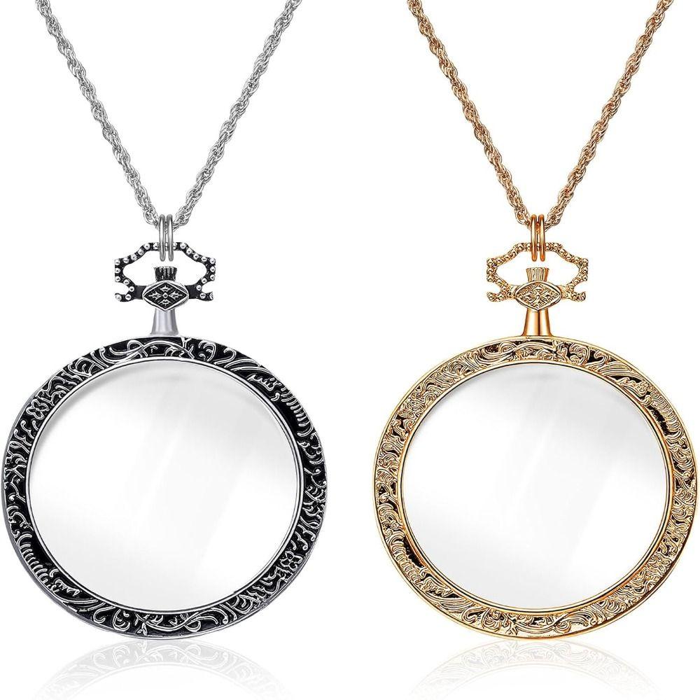 40mm Diameter Lens Magnifying Glass Necklace 10X Magnification Magnifier Pendant  Vision Aid