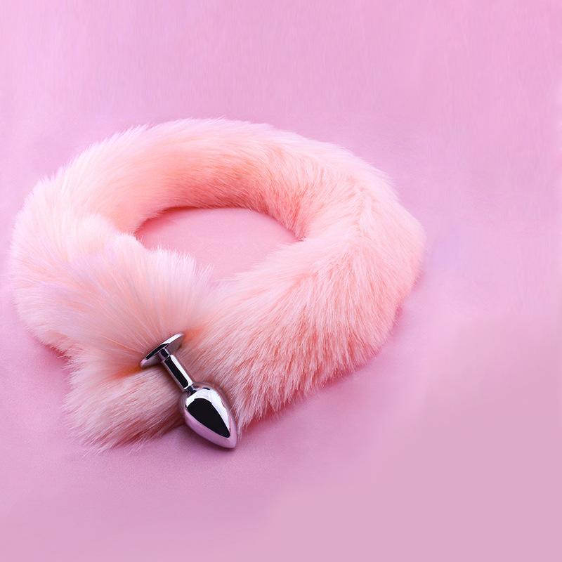 Metal Anal Plug with Soft Fox Tail for Men Women Wearable Intimate Toy for Cosplay Roleplay Sensual Massage Adult Bedroom Fun