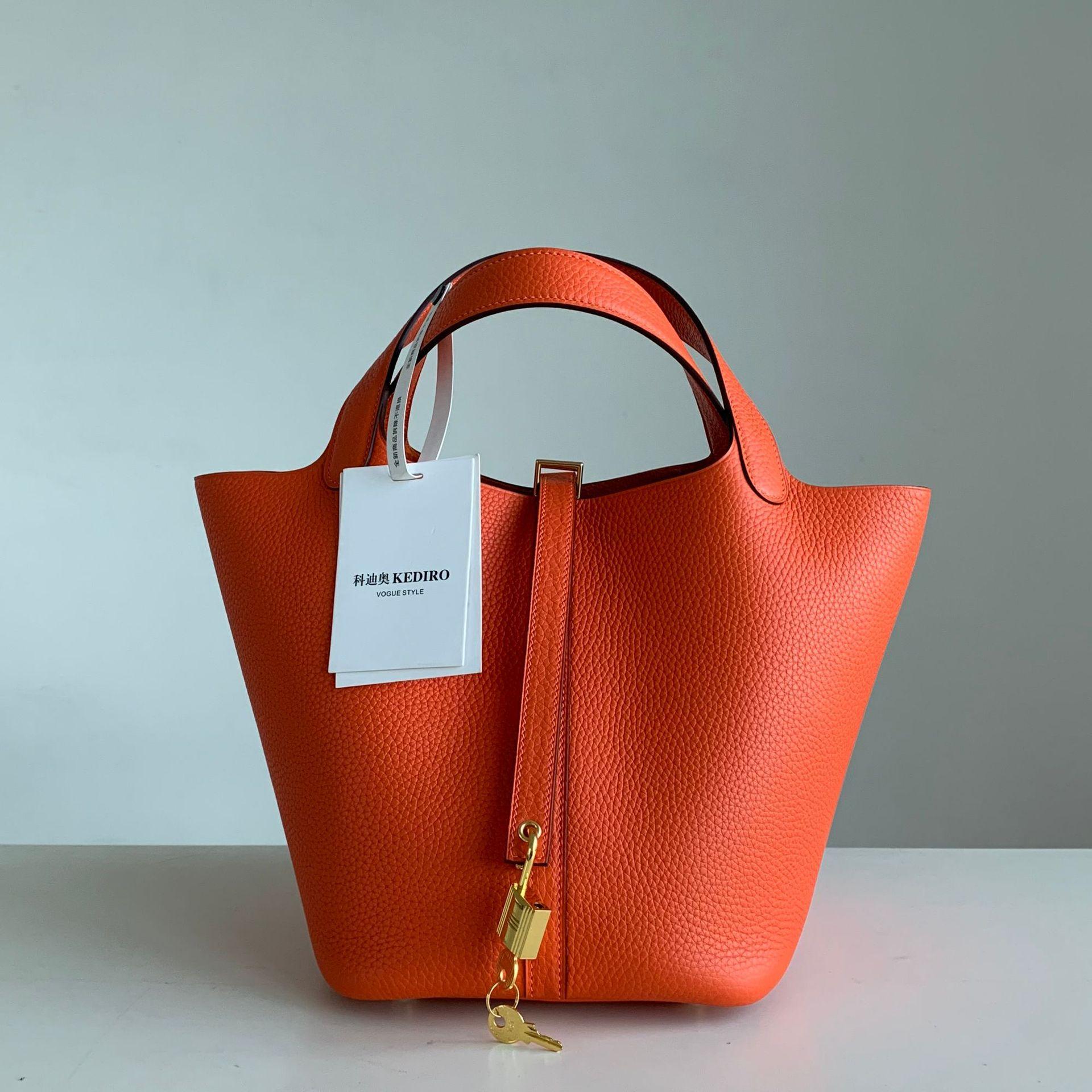 

KEDITRO Picotingbo Half Hand Wax Thread Bucket Handheld Женская сумка Модная и простая корзина для овощей 22 см 22x18x22cm