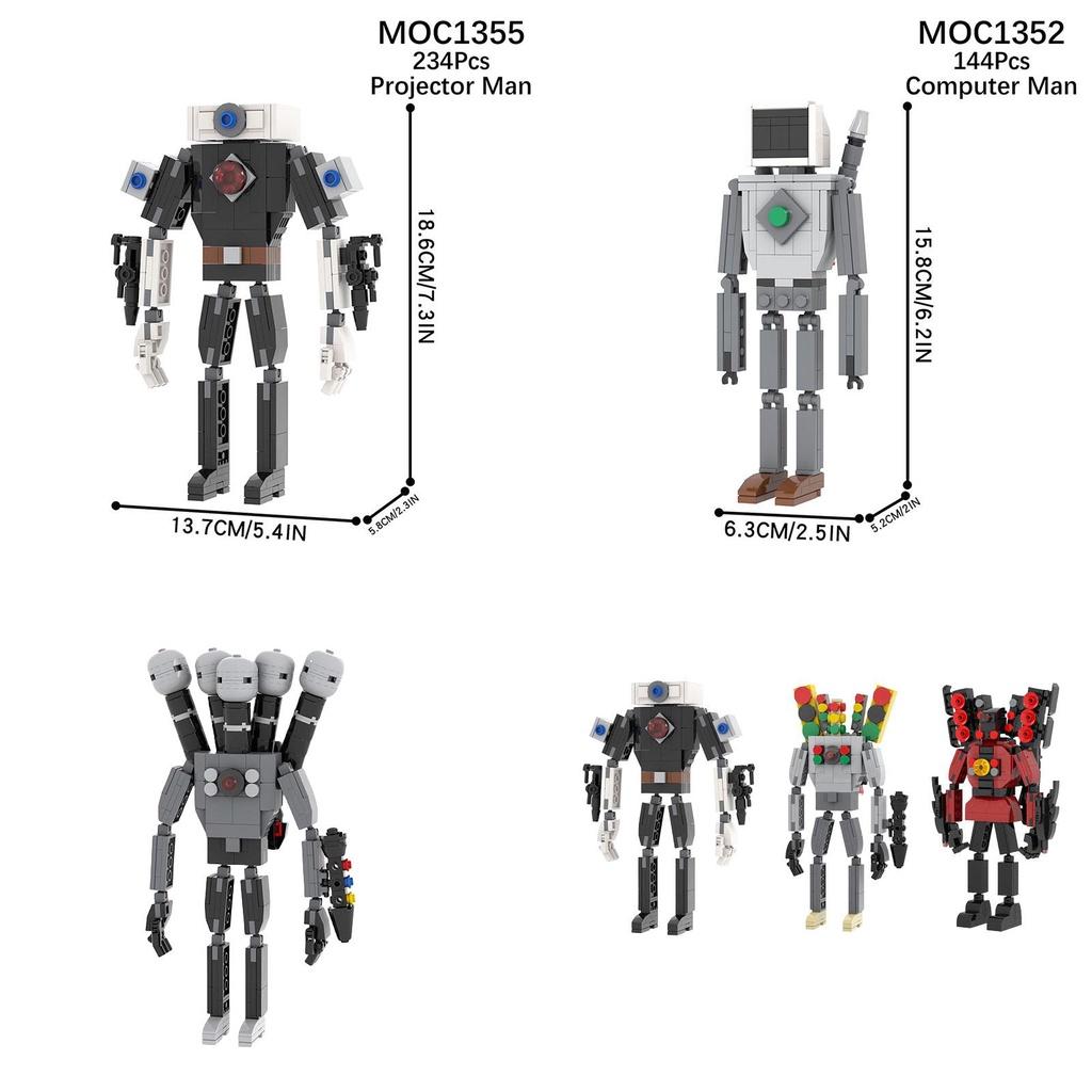 Moc Skibidi Toilet Vs. Speaker Tv Building Blocks Plastic Diy Toy Set Pieces)