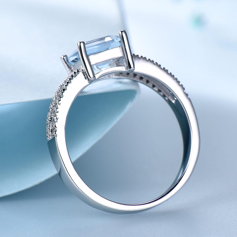 Umcho Real 925 Sterling Silver Created Natural Gemstone Ring Anniversary Birthday Valentine's Day Jewelry Gifts