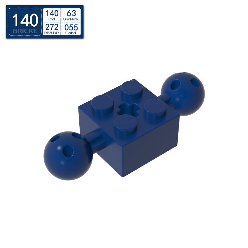 BRICKE 2x2 Brick with Dual-Sided Ball Joint, Compatible with Lego 17114 57908 Building Blocks 50g (~21pcs)