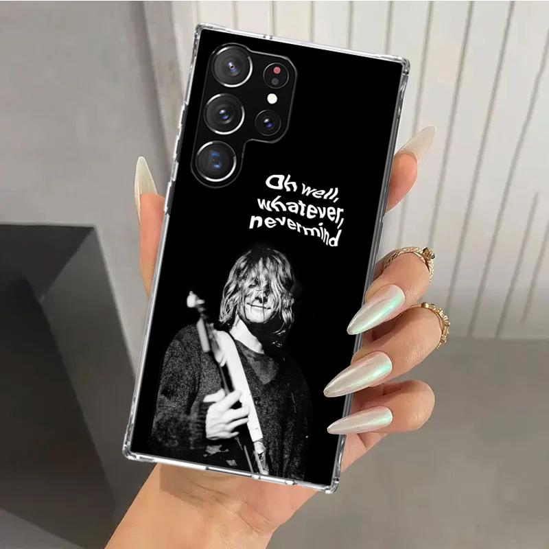 Retro Sänger Kurt Cobain Handyhülle für Samsung Galaxy S26 S24 S23 Ultra S25 Edge S22 S21 Plus S20 FE + Weiche Druckschale Funda G