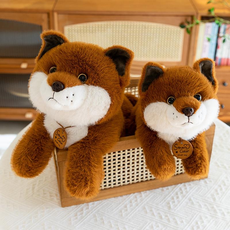 New Plush Toy Fox Doll Simulation Zoo Rag Doll Throw Pillow for Children's Gift Large Size