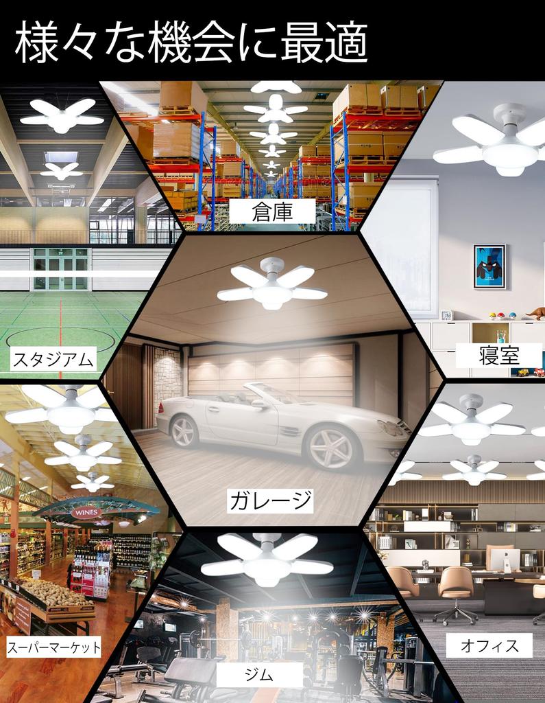 Zwei 100W LED Garagenleuchten, Deckenleuchten, Pendelleuchten und Arbeitsleuchten mit 6 Glühbirnen, Tageslichtweiß (6500K), Einfache Installation, Keine Installation