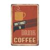 Vintage Fresh Coffee Plaque Metal Tin Sign Retro Drink Coffee Poster Wall Stickers for Cafe Shop Restaurant Home Room Decor