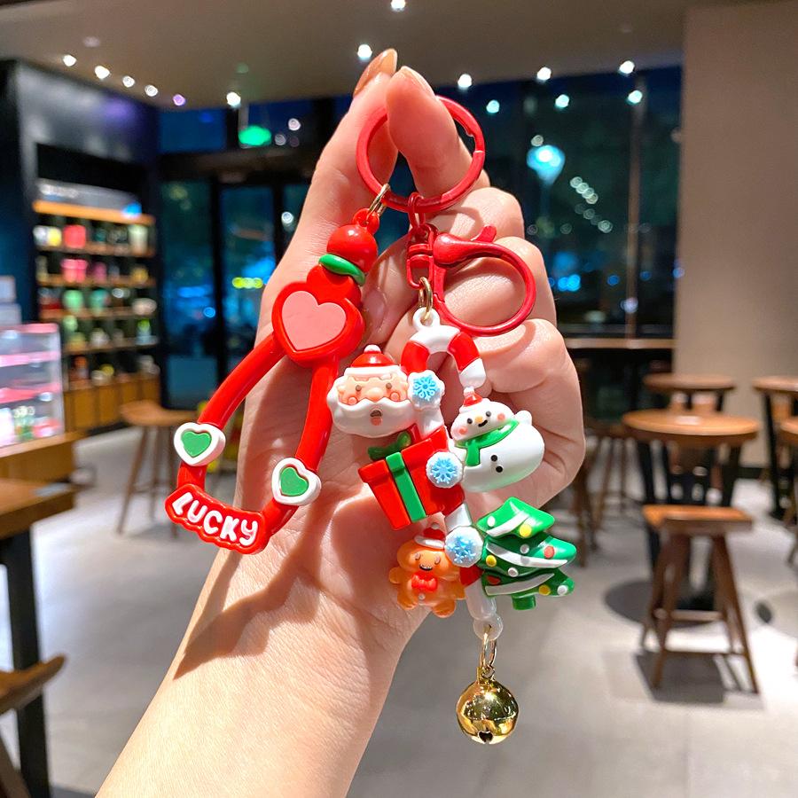 Mahjong Christmas Keychain Cute Couple Night Horror Pendant Decoration Car Key Chain Doll Cartoon Doll