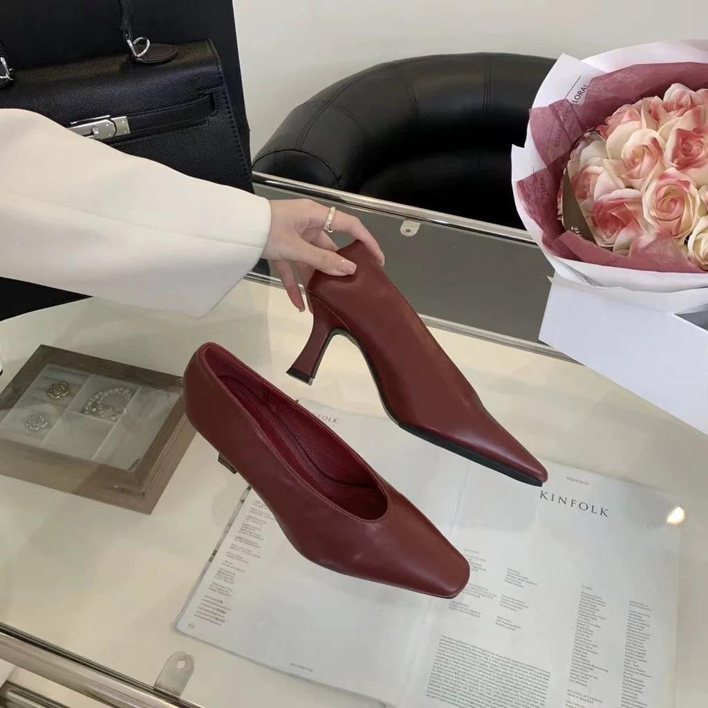 Fashion Women Hoof Heels PU Flock Rome Slides Rubber High Women Rome Flock Hoof Heels Rubber Slides PU
