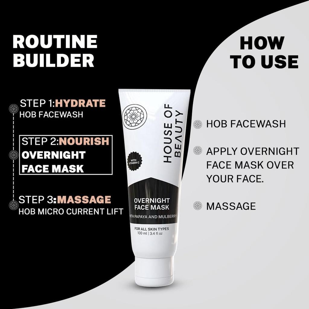 House of Beauty Overnight Face Mask-Pigmented skin & discoloration w/t Papaya Enzymes(100ml)