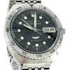 Working Good CITIZEN Seven Star Diver 4-526970Y Automatic 21 Jewels Matte Black Dial Day-Date Men's Watch PARAWATER 3-Hand