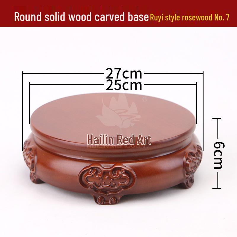 Rosewood Carved Flower Arrangement Bonsai Vase with Ebony Buddha Statue Holder.