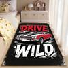 "Drive Wild Car-Themed Carpet with Bold Text and Retro Design" Suitable for use as an anti-slip for living room bedroom sofas