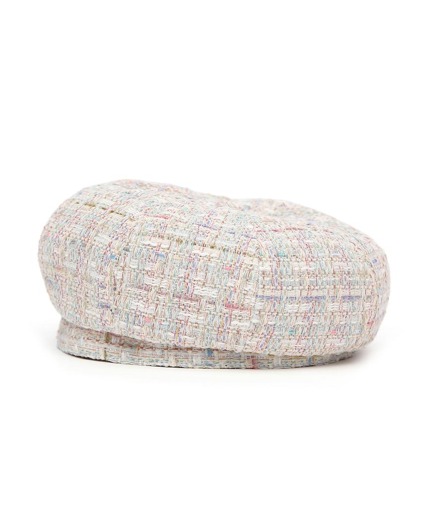 Eondeokeonteulolseutyudio Tweed Beret Bread Beret / Ethnic Tweed / Rainbow