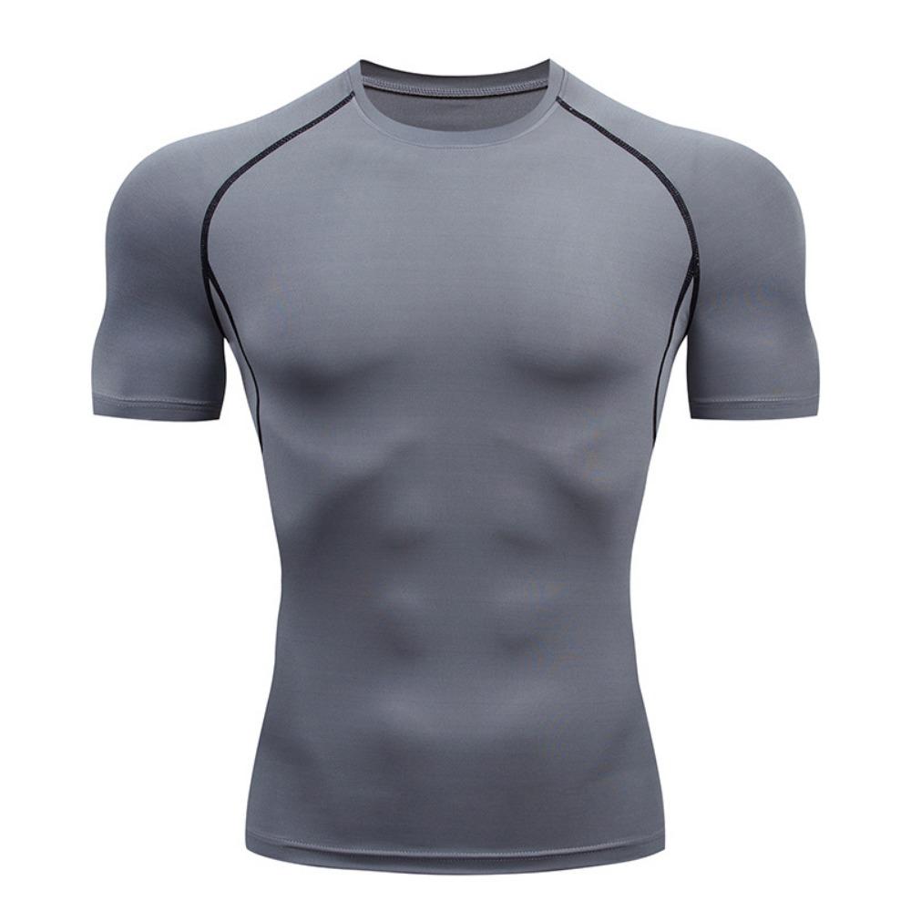 Men's Running Compression Shirts Short Sleeve Sport Gym Tees Fitness Quick Dry Sweatshirt Jogging Tracksuit Athletic Shirt Tops