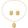 Hot Selling French Retro Niche Fashion Temperament Women's Simple Flowers Geometric Stripes Versatile Necklace Set