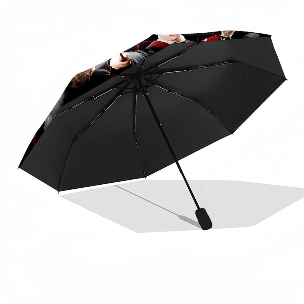 Harry Potter Characters Outdoor Automatic Umbrella Folding Umbrella with 8 Ribs Foldable Design Durable Everyday Carry Umbrella
