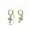 Gold-Tone Stainless Steel Cross Pendant Earrings - European & American High-End Fashion Jewelry