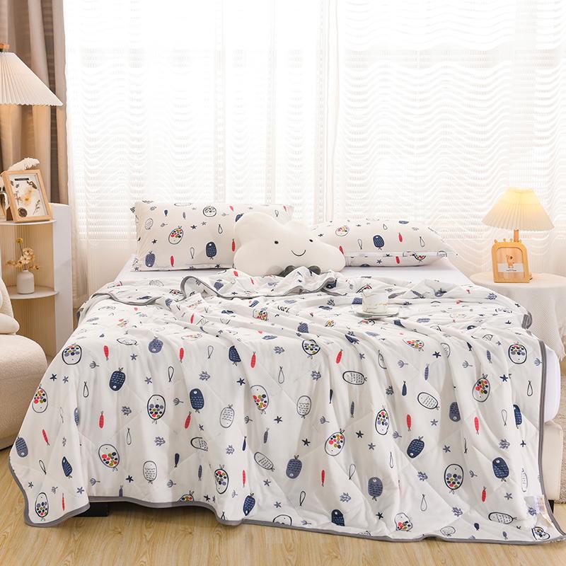 1Pc Summer Cute Strawberry Printed Thin Quilt Air Conditioning Comforter Kids Adults Girls Soft Breathable Cooling Blanket
