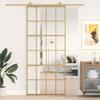 VidaXL Sliding Door, Hanging Door with Stopper, Door with Barn Panels Kitchen Home Interior, Golden Clear Glass 155173