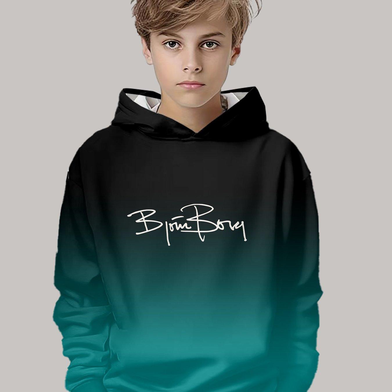 

Толстовка с капюшоном с длинным рукавом, напечатанная на 3D-принтере для мальчиков, спортивная футболка для мальчиков на весну и осень, повседневный универсальный пуловер 13-14Y