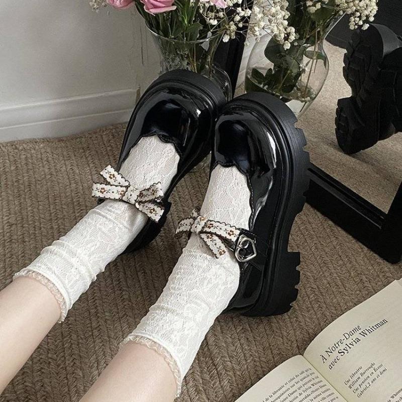Woman Pumps Kawaii Round Toe White Cute Japanese Style Lolita Shoes for Women with Bow Non Slip Young Beau Today Wholesale Y2k