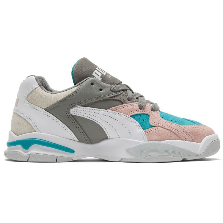 Puma Performer Vintage Leather Lace-Up Low-Top Dad Shoes Unisex Sneaker Gray White 374129-01