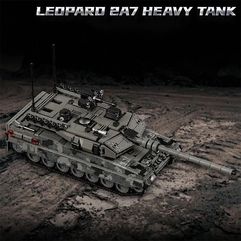 1007pcs Military Series Building Blocks Model War Leopard 2A7 Heavy Tank Bricks Sets WW2 Creative Toys Adult Gifts Room Decor