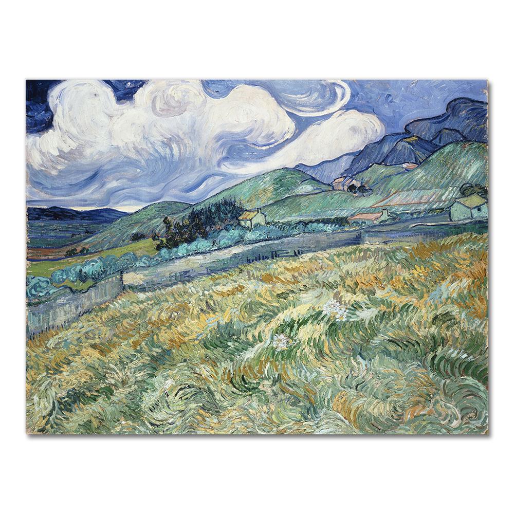 Żniwa w La Crau Van Gogha Krajobraz Obraz Olejny Reprodukcje na Płótnie Plakaty i Reprodukcje Obraz Ścienny do Salonu