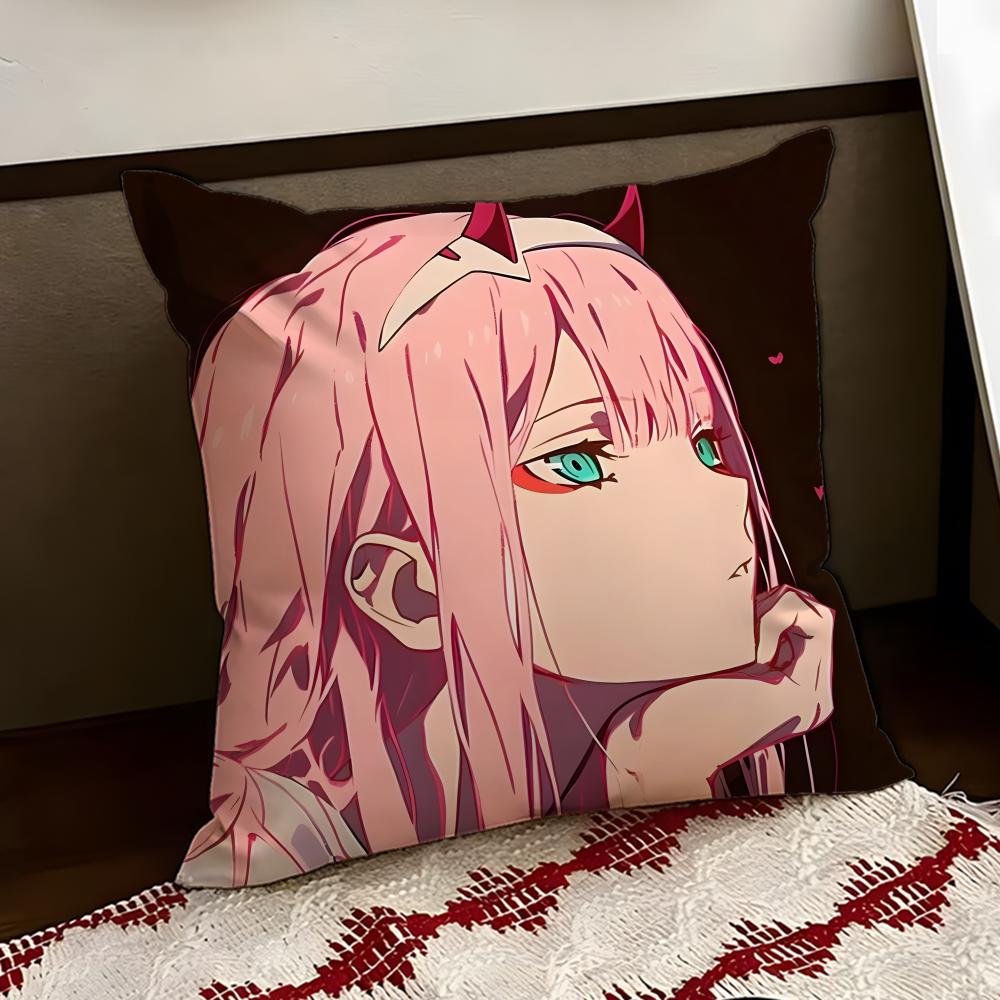 DDARLING in the FFRANXX Anime Cushion Cover Reversible Soft Durable Pillow Cover Home  Car MultiScene Use for Daily Comfort