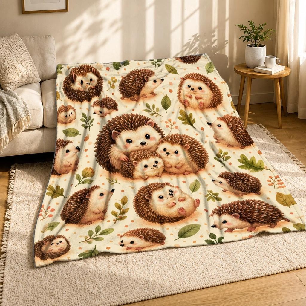 Hedgehog Coral Fleece Blanket