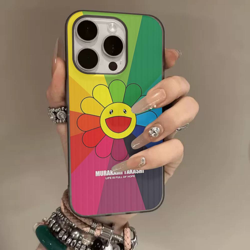Art Japanese M-Murakami Artisti T-Takash For IPhone 17 16 15 13 14 Pro Max Plus Pro Corrugated Translucent Back Phone Cover