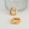 French-Inspired U-Shaped Gold-Plated Twist Earrings for Women: Unique Niche Design with a Sophisticated Touch