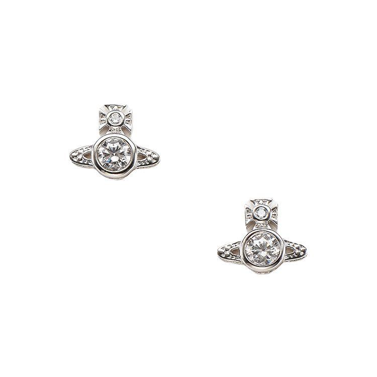 

Vivienne Westwood London Orb Pattern Logo Rhinestone Earrings Women earrings 62010220-02P102 Basic Packaging-Dust Bag+Box,Silver