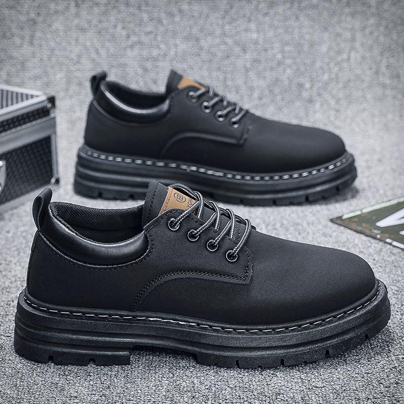 Labor Protection Shoes for Men's Autumn New Martin Boots Men's Short Boots Trendy Versatile Yellow Boots Thick Sole Work Shoes Men's Board Shoes