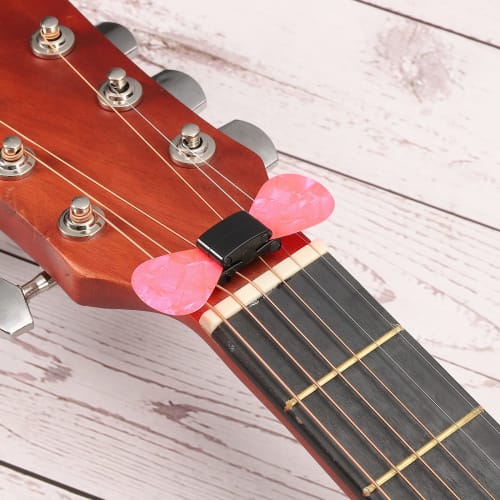 uxcell Plastic Black Guitar Pick Holder for Headstock Fixing Between 3rd and 4th Strings, for Guitar, Bass, and Ukulele, 5 Pieces