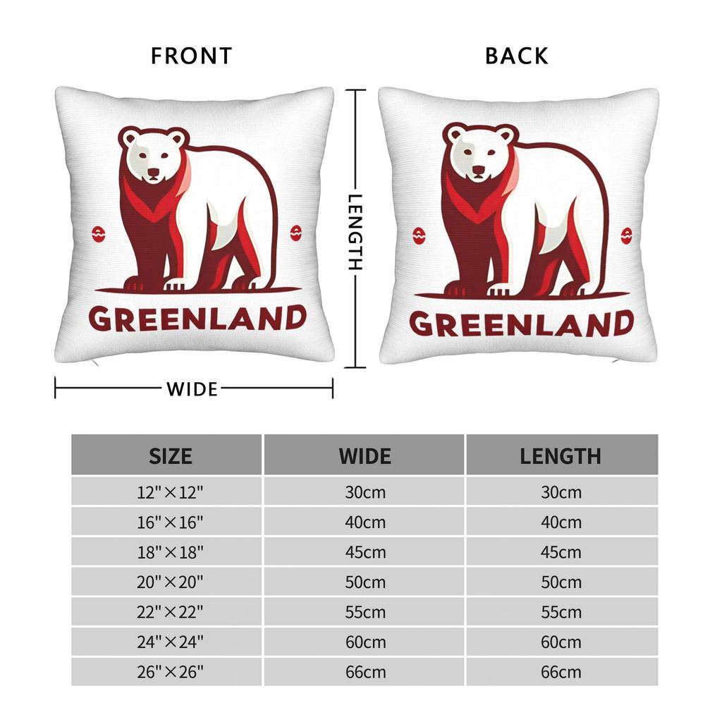Greenland  Square Pillow Case MAGA    Cushion Cover Custom Zippered Decorative Pillowcase for Sofa 45x45cm