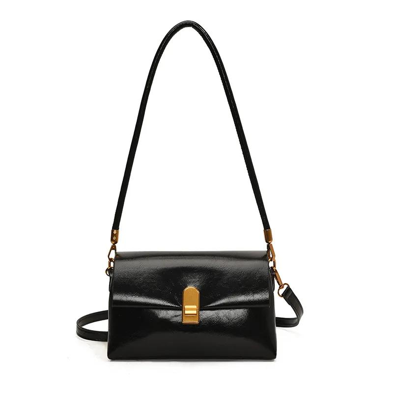 Solid Color Flap Pu Leather Crossbody Bag For Women Fashion Trend Underarm Shoulder Bag Women's Designer Handbag and Purse