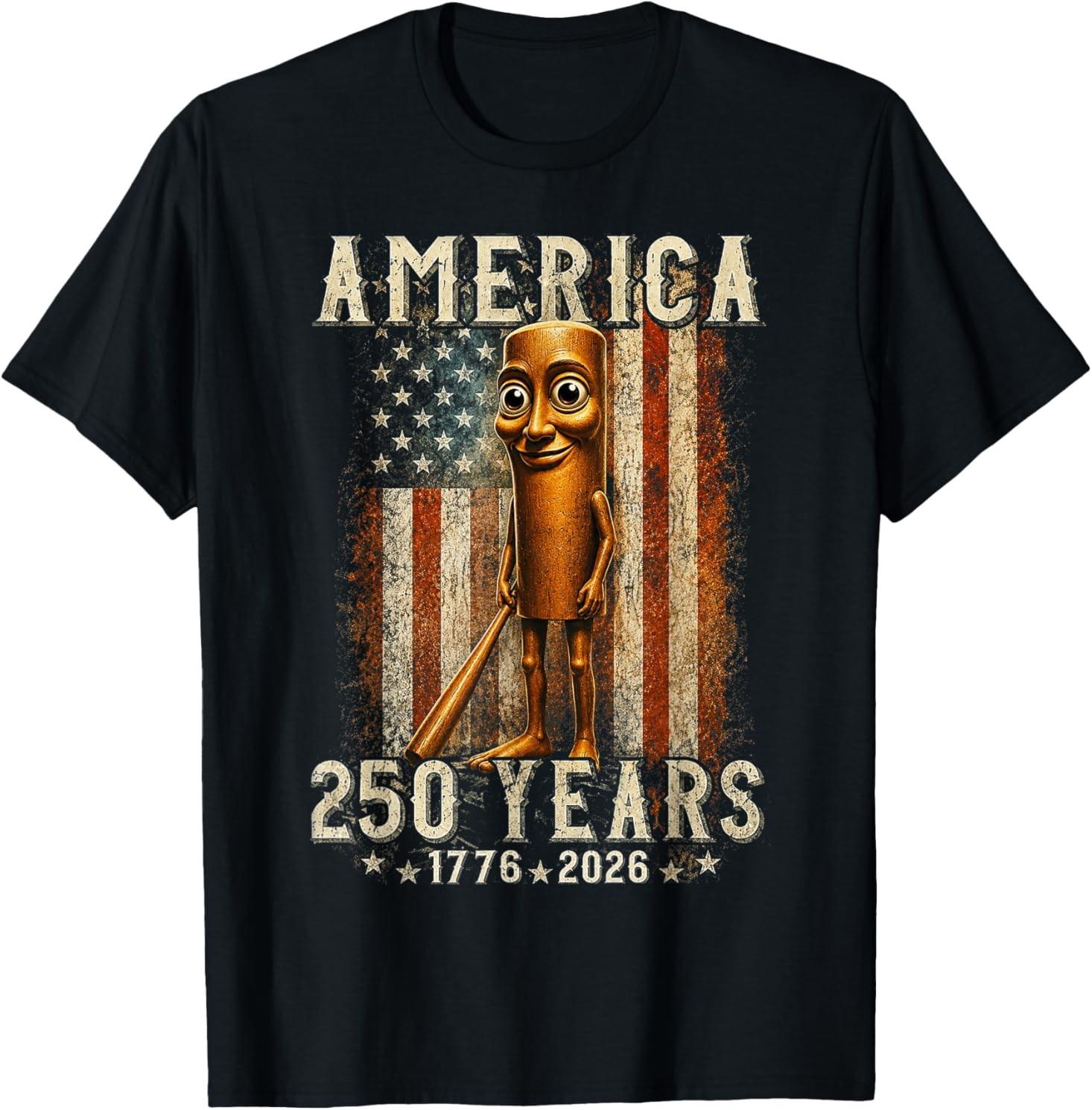 Retro Meme Tung Tung Tung Sahur Brainrot 250 Years American T-Shirt Size S-4XL M