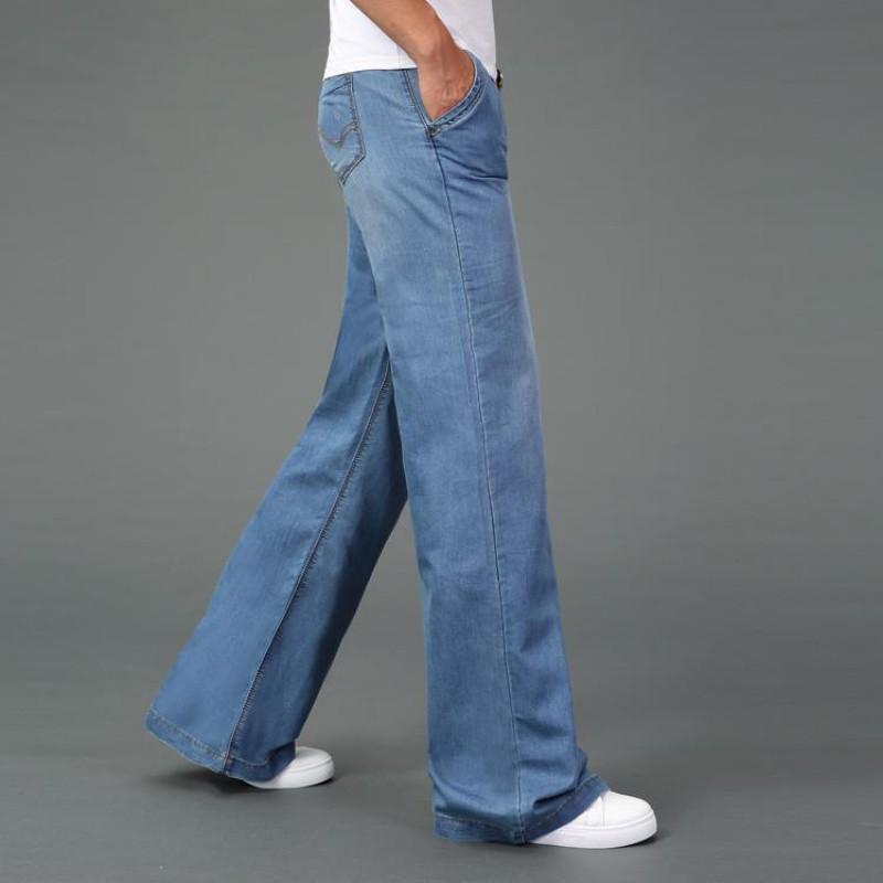 

Мужские весенне-летние облегающие свободные прямые брюки, широкие расклешенные брюки, повседневные джинсы 36