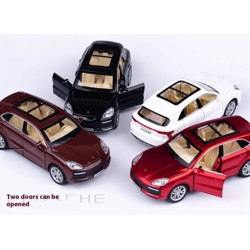 Skala 1/32 Porsche Cayenne Turbo Samochód Stopowy Model Odlewany Model Symulacyjny Ornament Dźwięk Światło Odciągany Zabawka Kolekcjonerski Model Hobbystyczny Prezent