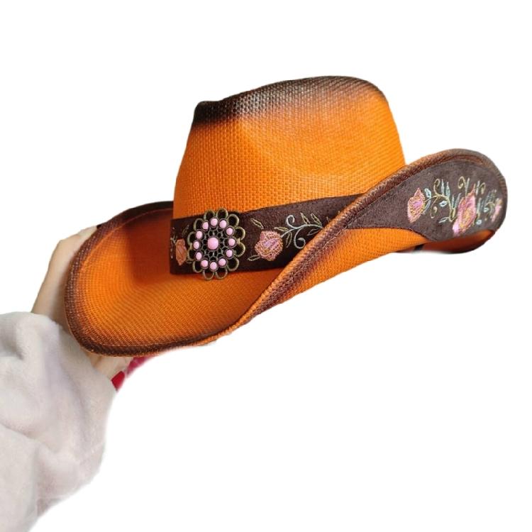 Blumenhütebänder Dekorative Stickerei für Cowboyhüte Stroh-Fedora und Panama-Stile Ersatz