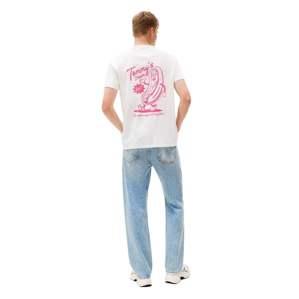 Tommy Jeans Mens Hot Dog Back Print Regular T-Shirt