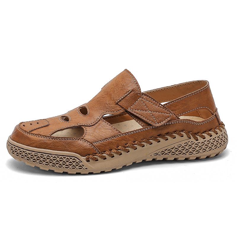 Men s Hand-Stitched Summer Beach Sandals, Trendy 2025 Large Size Flip-Flops 38