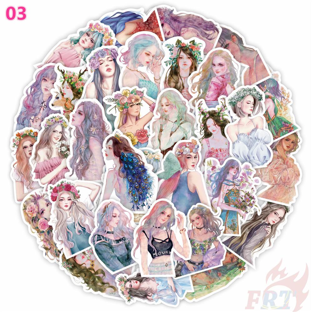 Modern Mori Girls Stickers DIY Scrapbooks Album Decor Decals Stickers