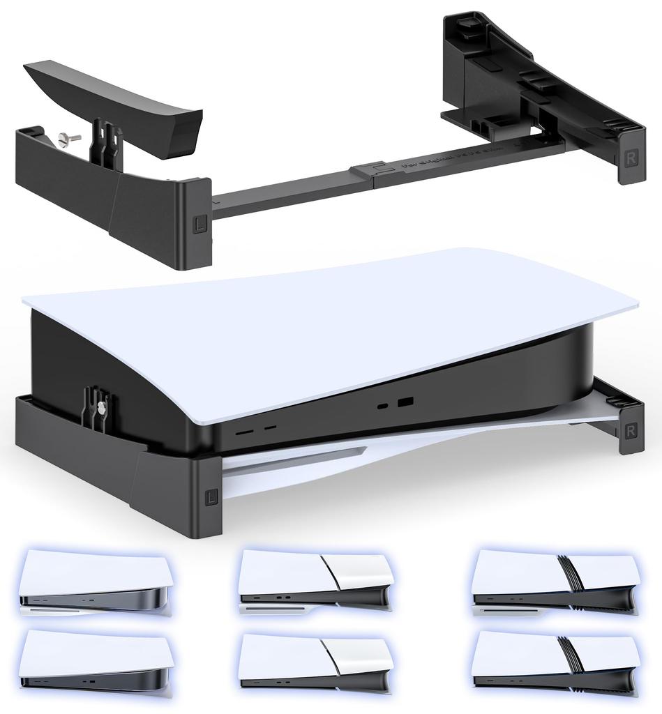 With PS5 Slim Horizontal Improved Heat Earthquake Scratch New PS5 Compatible with Slim Standard and Digital PS5 Black [Compatible PS5/PS5 Slim/PS5