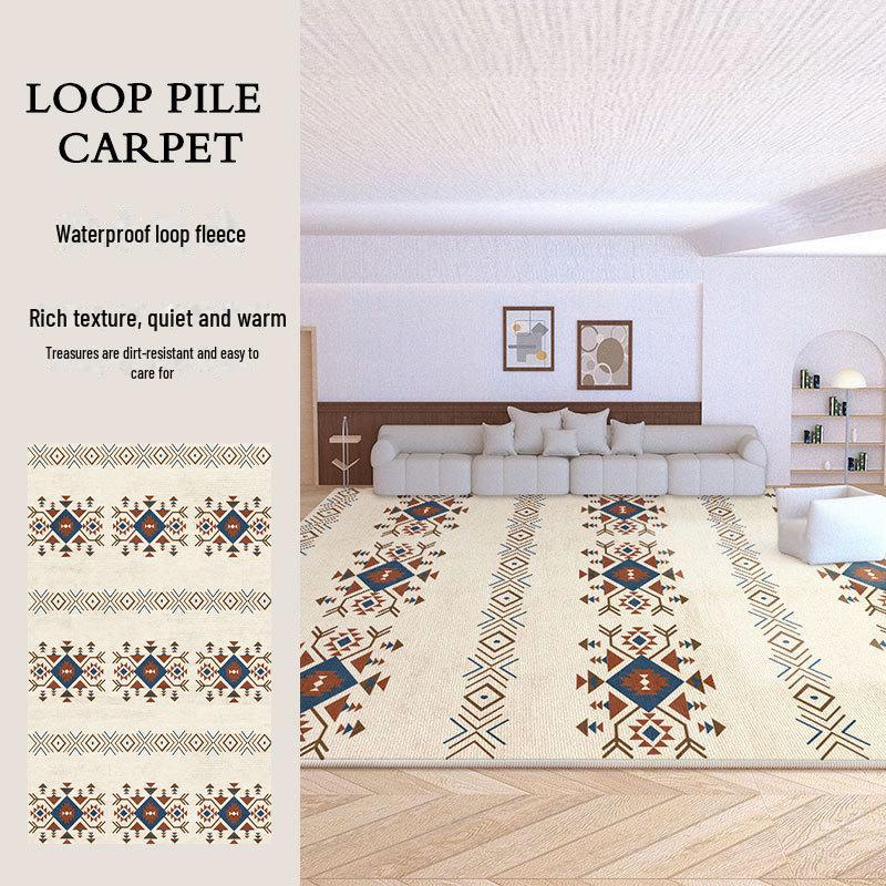 Nordic-style Persian Bedroom Carpet, Moroccan Velvet Sofa Throw, High-grade Floor Mat.