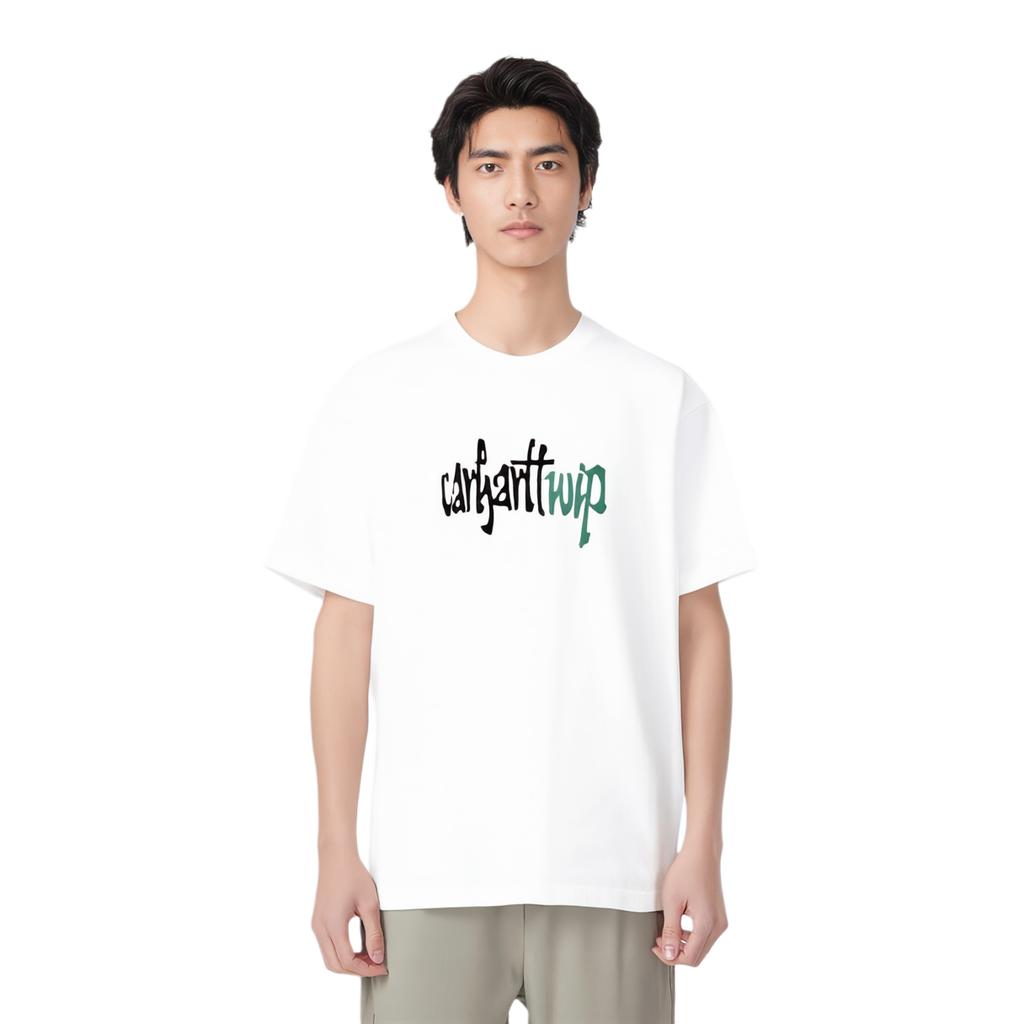 Carhartt WIP FW24 S/S Brush WIP T-Shirt Loose Fit Letter Print Crew Neck Short Sleeve T-Shirt Men T-Shirts I033952-02-XX