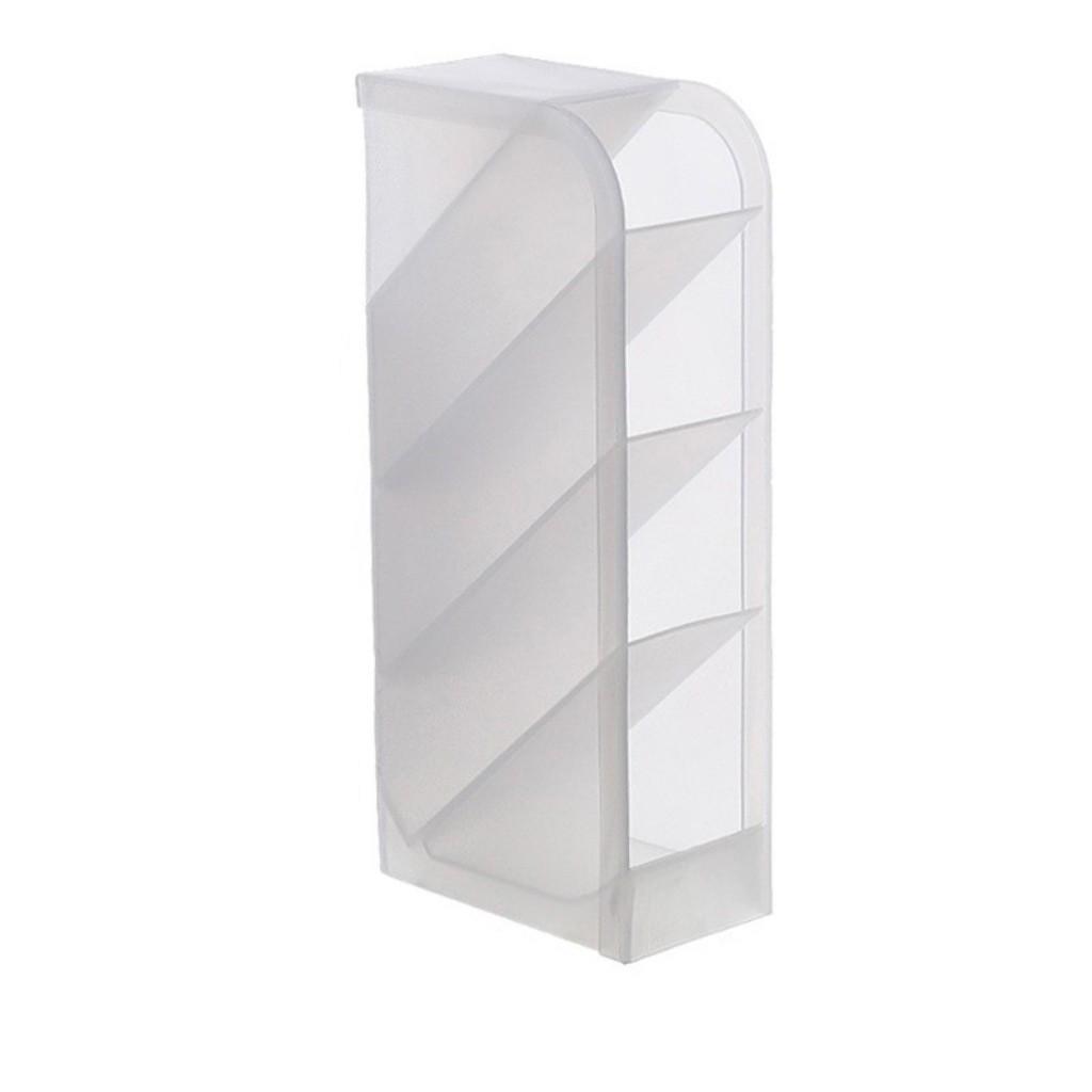 Transparent Frosted Pen Holder: Slanted Storage Box for Makeup Brushes and Lipsticks, Multi-Functional Stationery Organizer